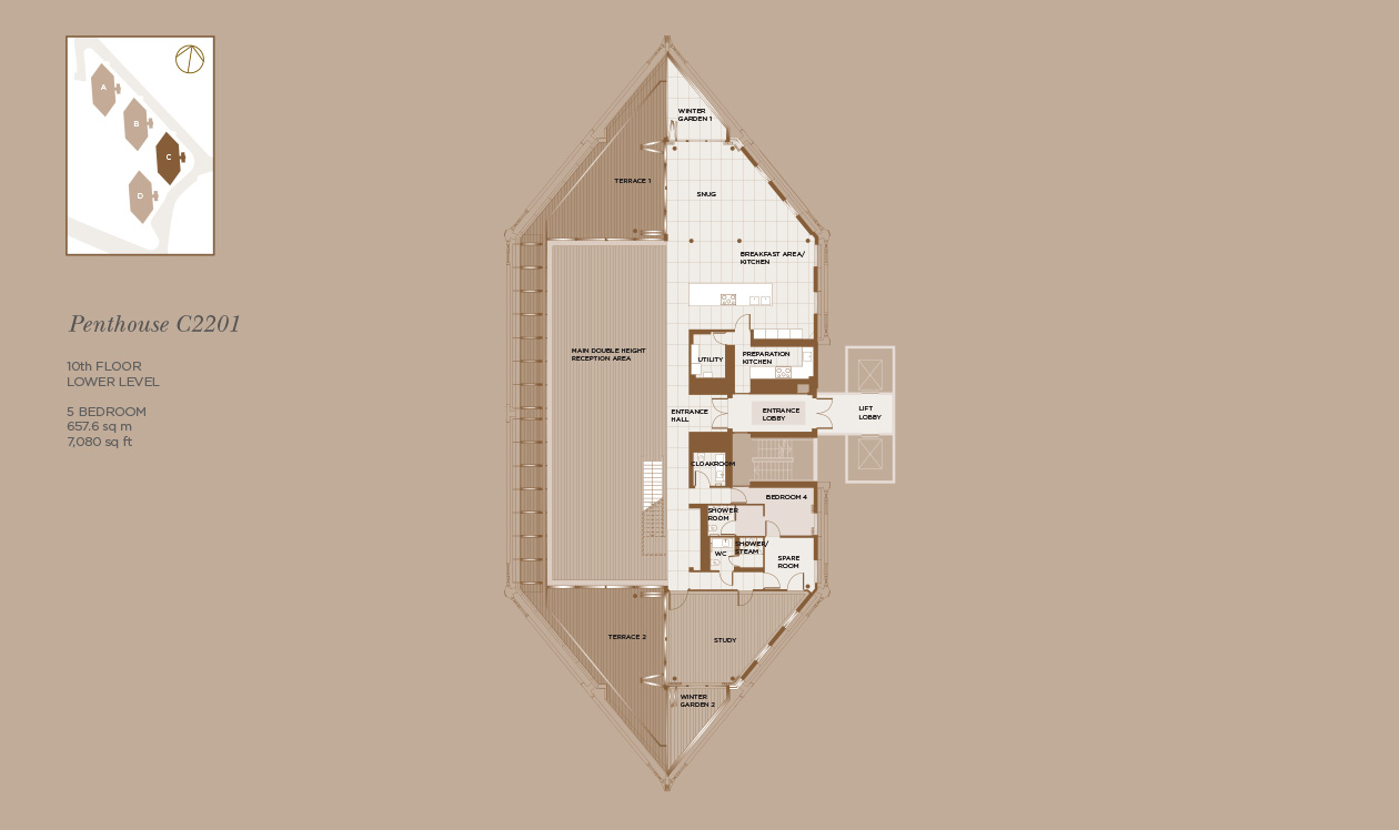 Exclusive Luxury Penthouses Floorplans