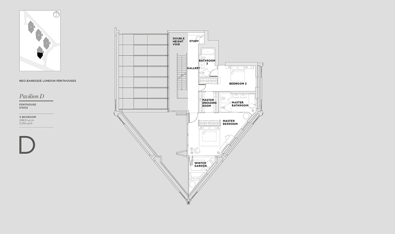 Unique Penthouse Apartment Floorplan